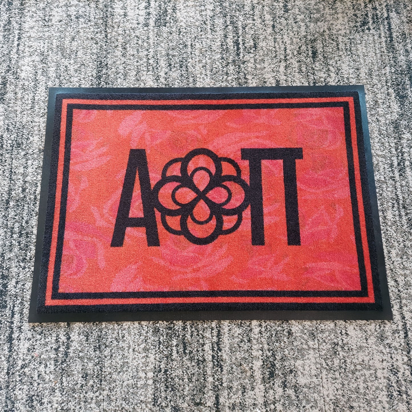 Alpha Omicron Pi "Letters" Mat (2' x 3') - Greek-Rugs.com
