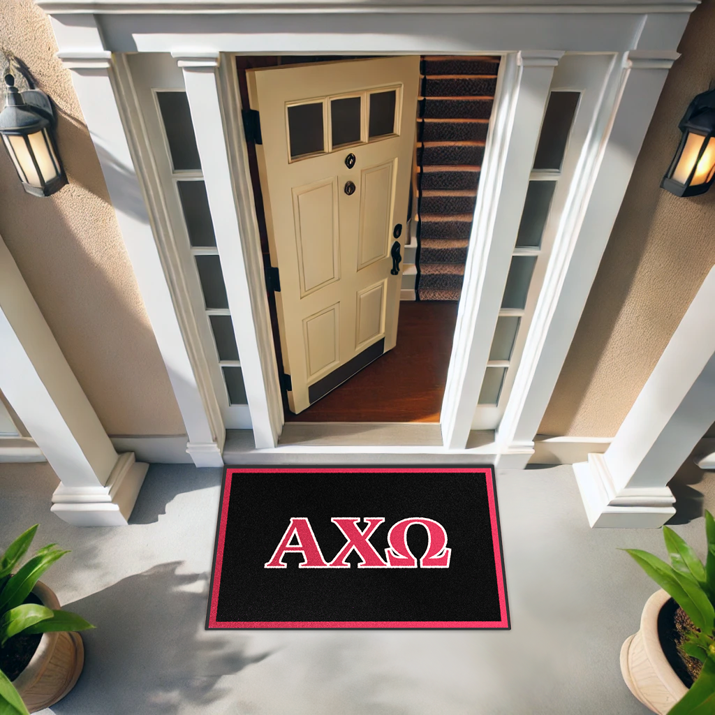 Alpha Chi Omega "Letters" Mat (4' x 6') - Greek-Rugs.com