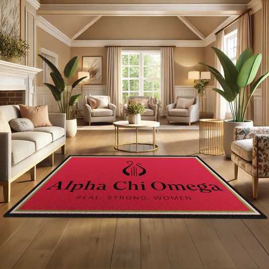 Alpha Chi Omega "Spirit" Rug (7'8" x 10'9") - Greek-Rugs.com