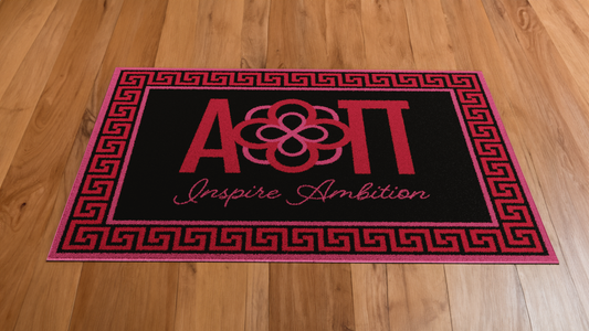 Alpha Omicron Pi "Spirit" Rug (3'10" x 5'4") - Greek-Rugs.com
