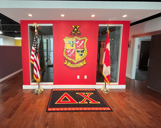 Delta Chi "Letters" Rug (7'8" x 10'9") - Greek-Rugs.com