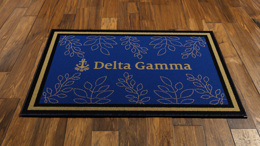 Delta Gamma "Floral" Rug (3'10" x 5'4") - Greek-Rugs.com