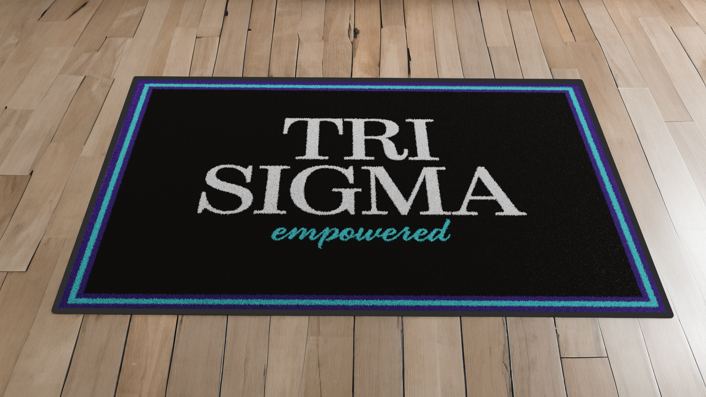 Sigma Sigma Sigma "Spirit" Mat (3' x 4') - Greek-Rugs.com