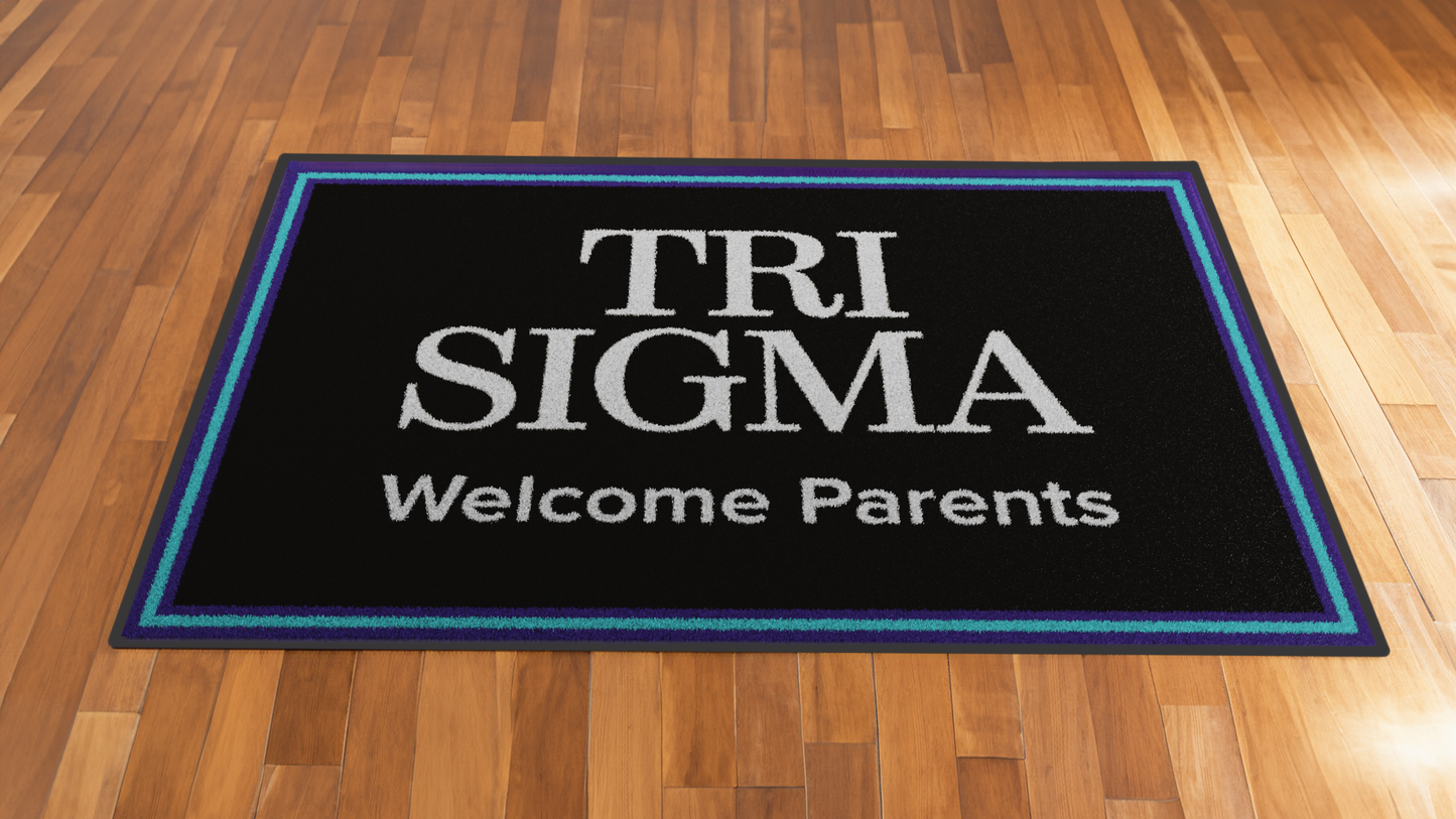 Sigma Sigma Sigma "Parents" Mat (4' x 6') - Greek-Rugs.com