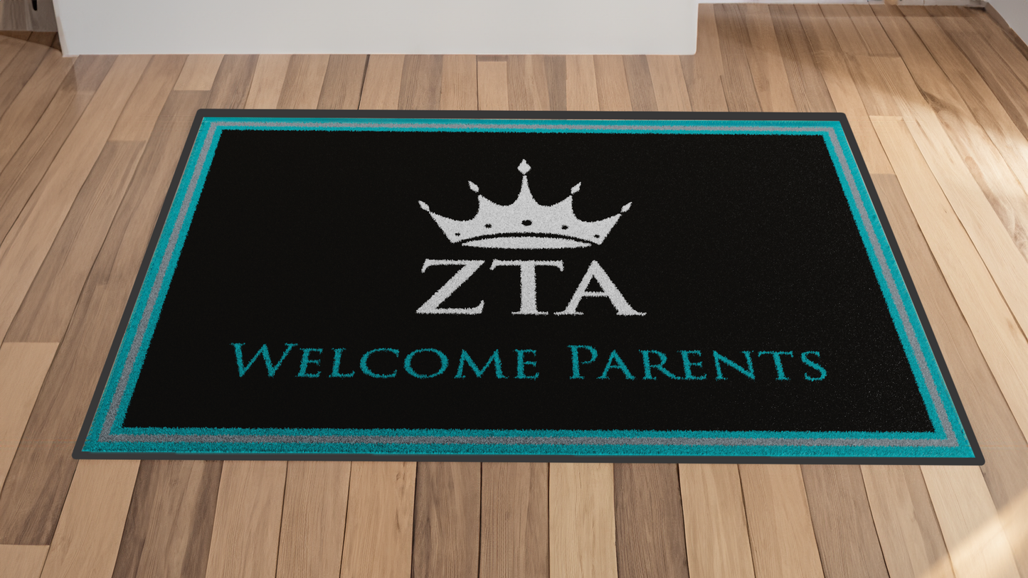 Zeta Tau Alpha "Parents" Mat (4' x 6') - Greek-Rugs.com