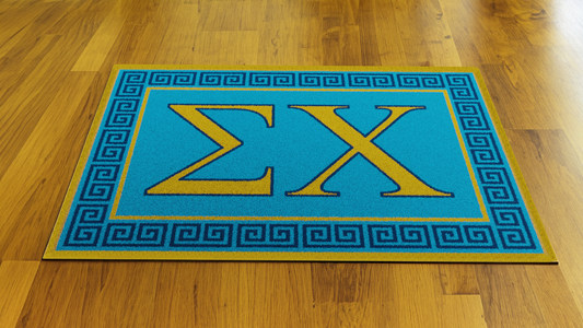 Sigma Chi "Letters" Rug (7'8" x 10'9") - Greek-Rugs.com