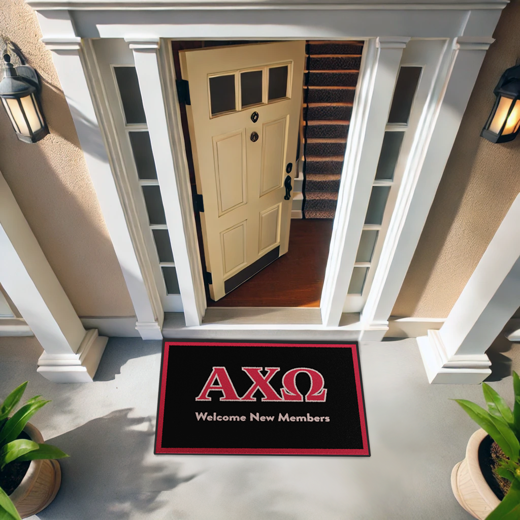 Alpha Chi Omega "New Members" Mat (4' x 6') - Greek-Rugs.com