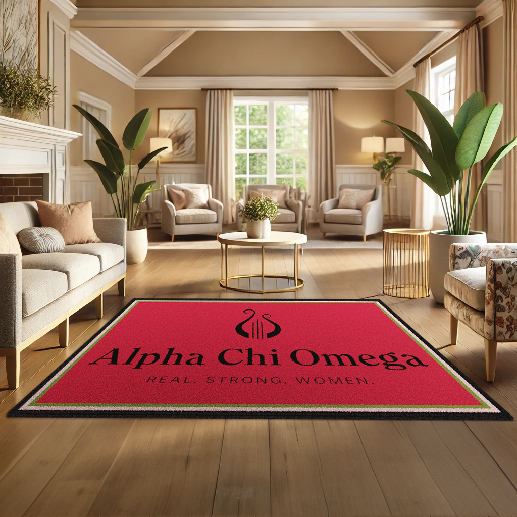 Alpha Chi Omega "Spirit" Rug (7'8" x 10'9") - Greek-Rugs.com