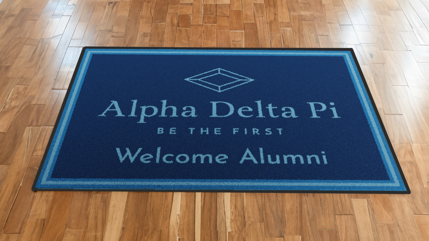 Alpha Delta Pi "Alumni" Mat (4' x 6') - Greek-Rugs.com