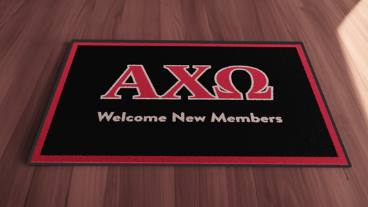 Alpha Chi Omega "New Members" Mat (4' x 6') - Greek-Rugs.com