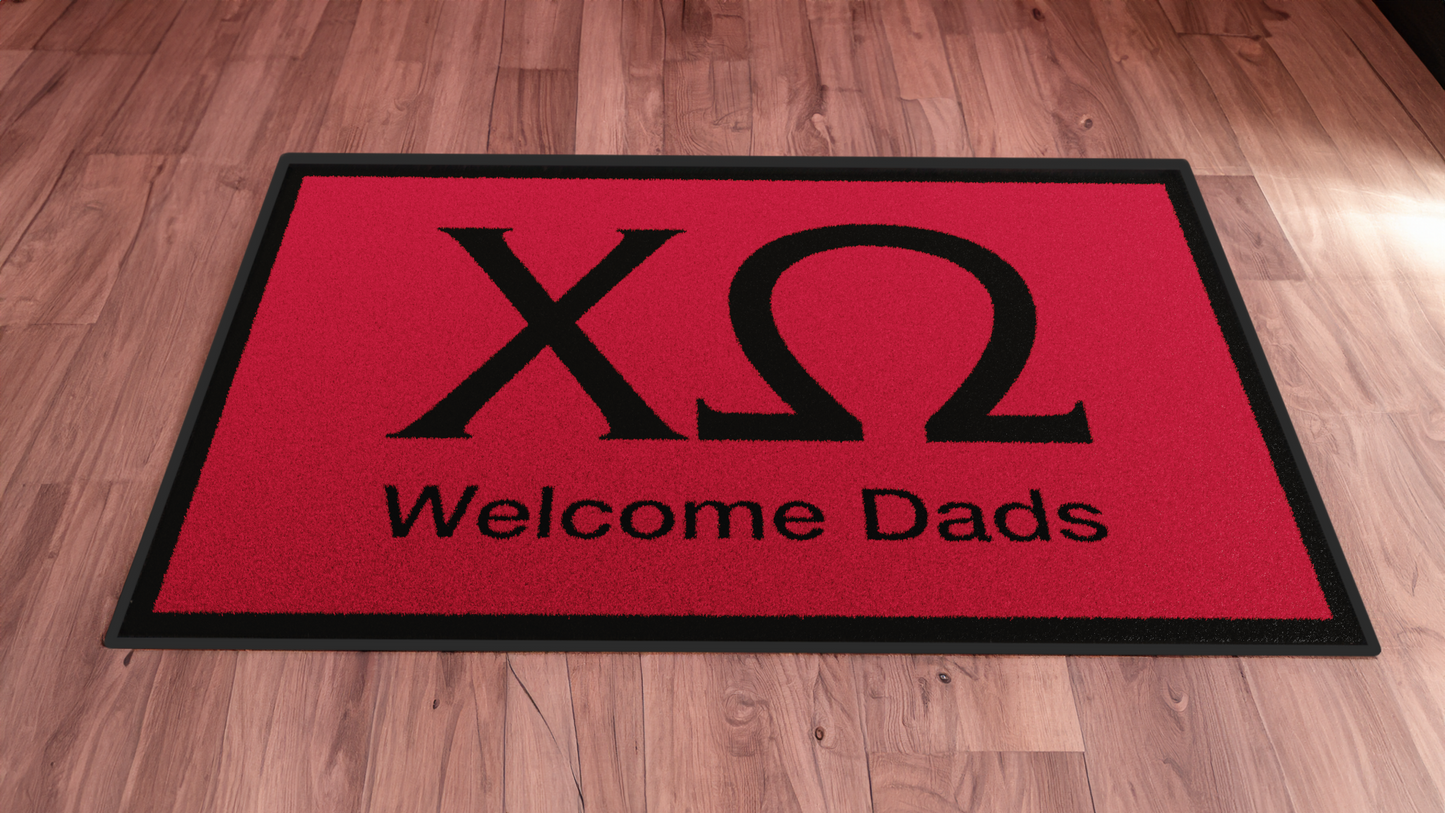 Chi Omega "Dads" Mat (4' x 6') - Greek-Rugs.com