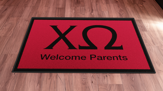 Chi Omega "Parents" Mat (4' x 6') - Greek-Rugs.com