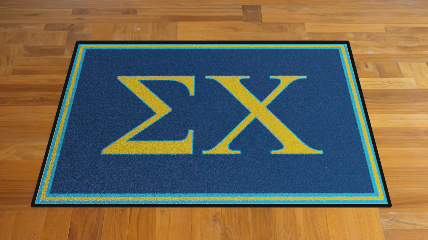 Sigma Chi "Letters" Mat (4' x 6') - Greek-Rugs.com