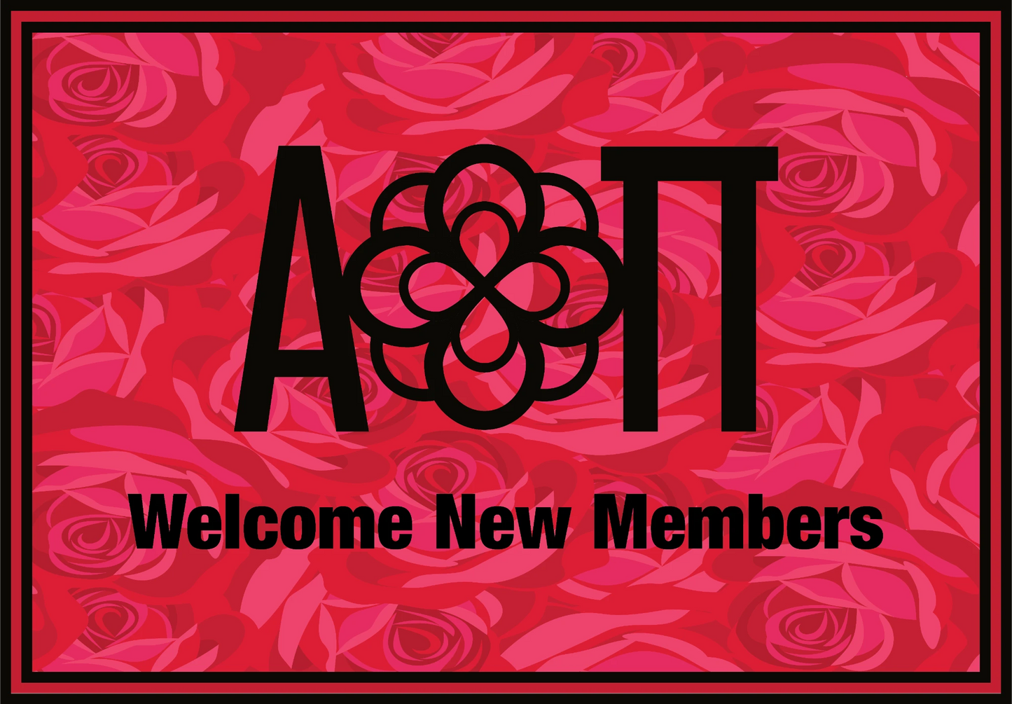 Alpha Omicron Pi "New Members" Mat (4' x 6') - Greek-Rugs.com
