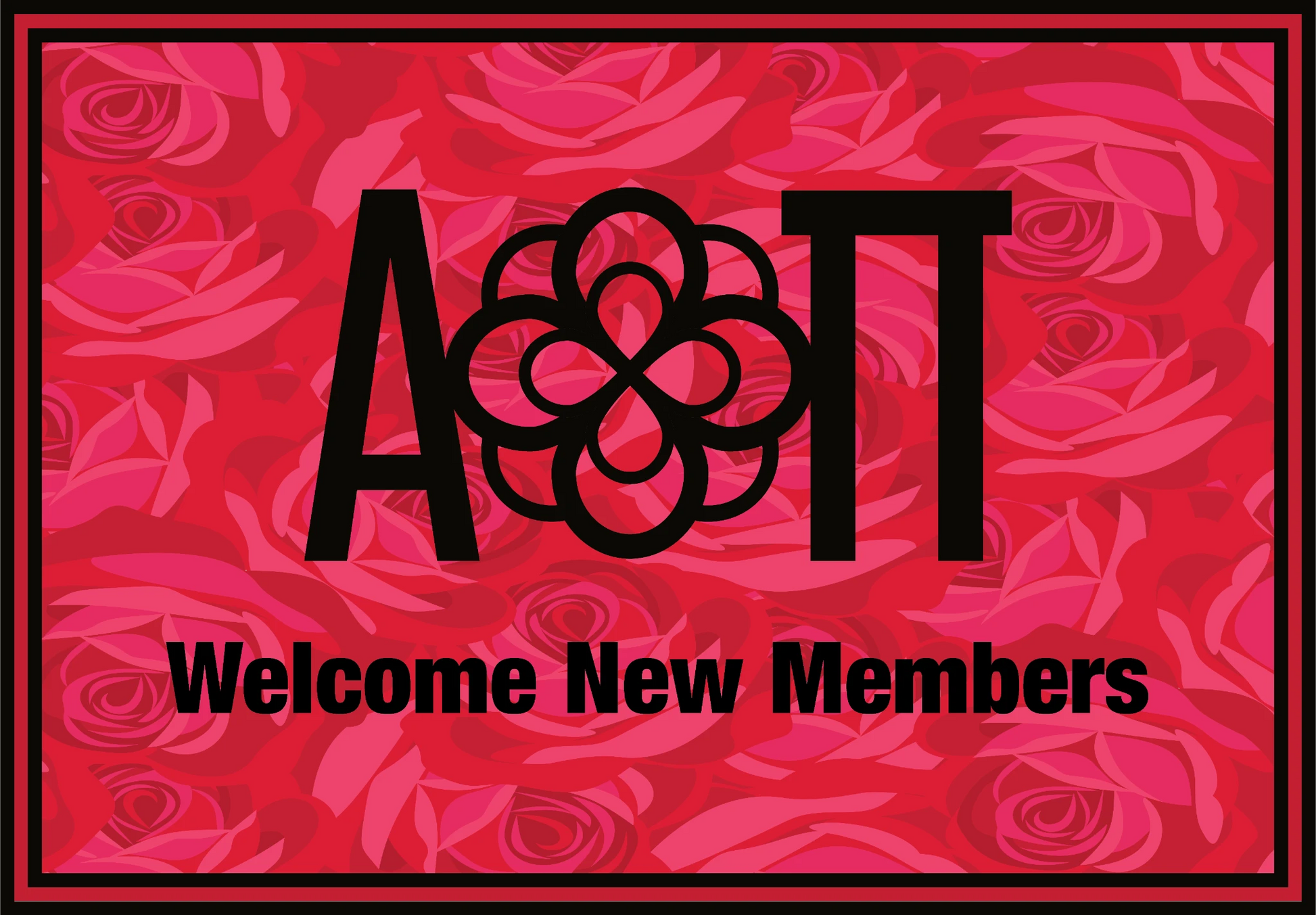 Alpha Omicron Pi "New Members" Mat (4' x 6') - Greek-Rugs.com