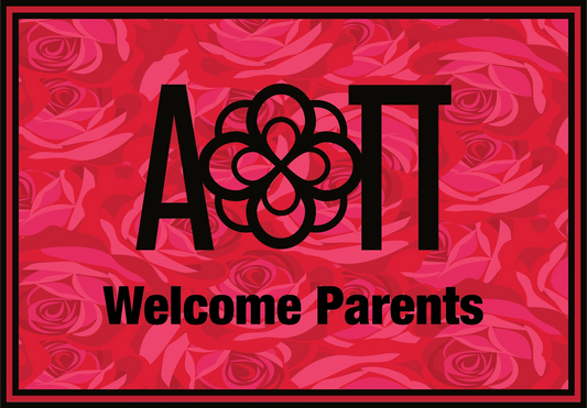 Alpha Omicron Pi "Parents" Mat (4' x 6') - Greek-Rugs.com