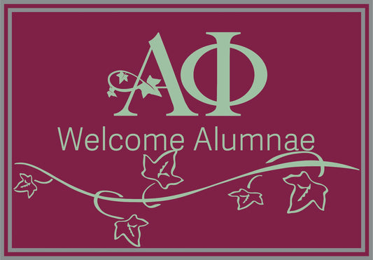 Alpha Phi Welcome Alumnae Mat 4x6 – Greek Rugs