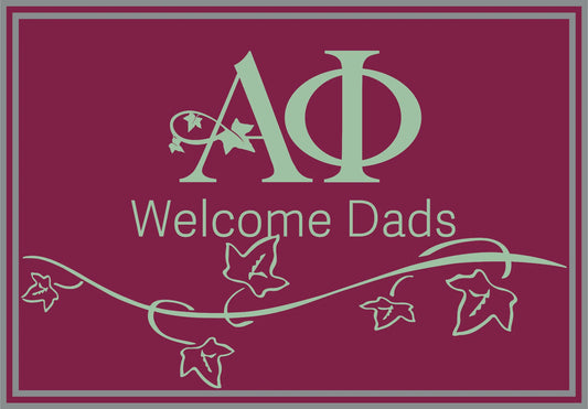 Alpha Phi Welcome Dads Mat 4x6 – Greek Rugs