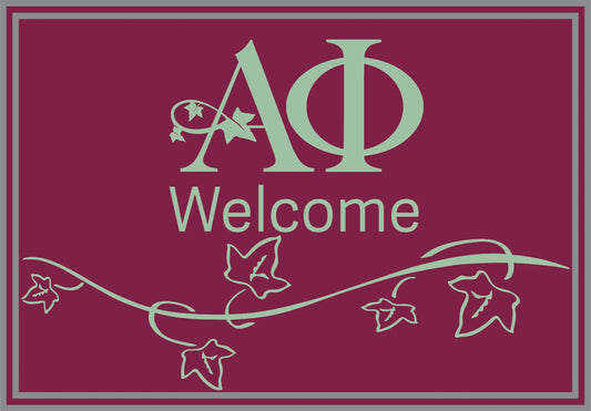 Alpha Phi Welcome Mat 4x6 – Greek Rugs