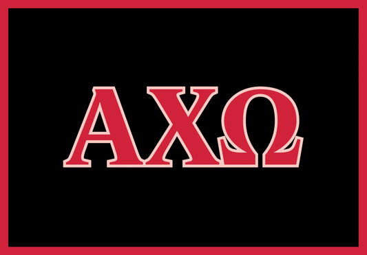 Alpha Chi Omega "Letters" Mat (4' x 6') - Greek-Rugs.com