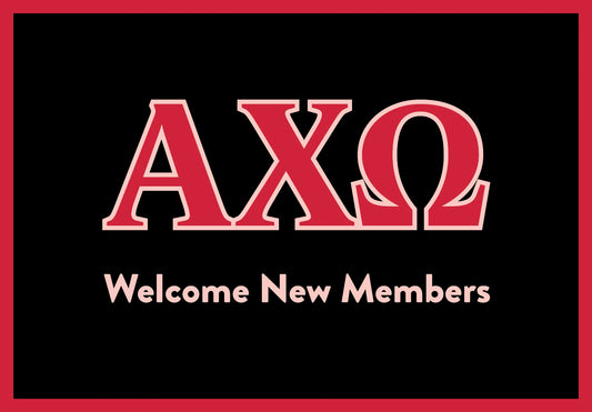 Alpha Chi Omega "New Members" Mat (4' x 6') - Greek-Rugs.com