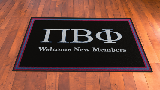 Pi Beta Phi "New Members" Mat (4' x 6') - Greek-Rugs.com