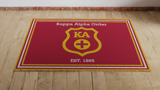 Kappa Alpha Order "Badge" Rug (5'4" x  7'8") - Greek-Rugs.com
