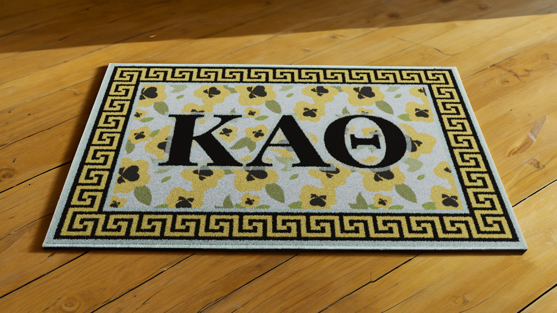 Kappa Alpha Theta "Letters" Rug (5'4" x  7'8") - Greek-Rugs.com