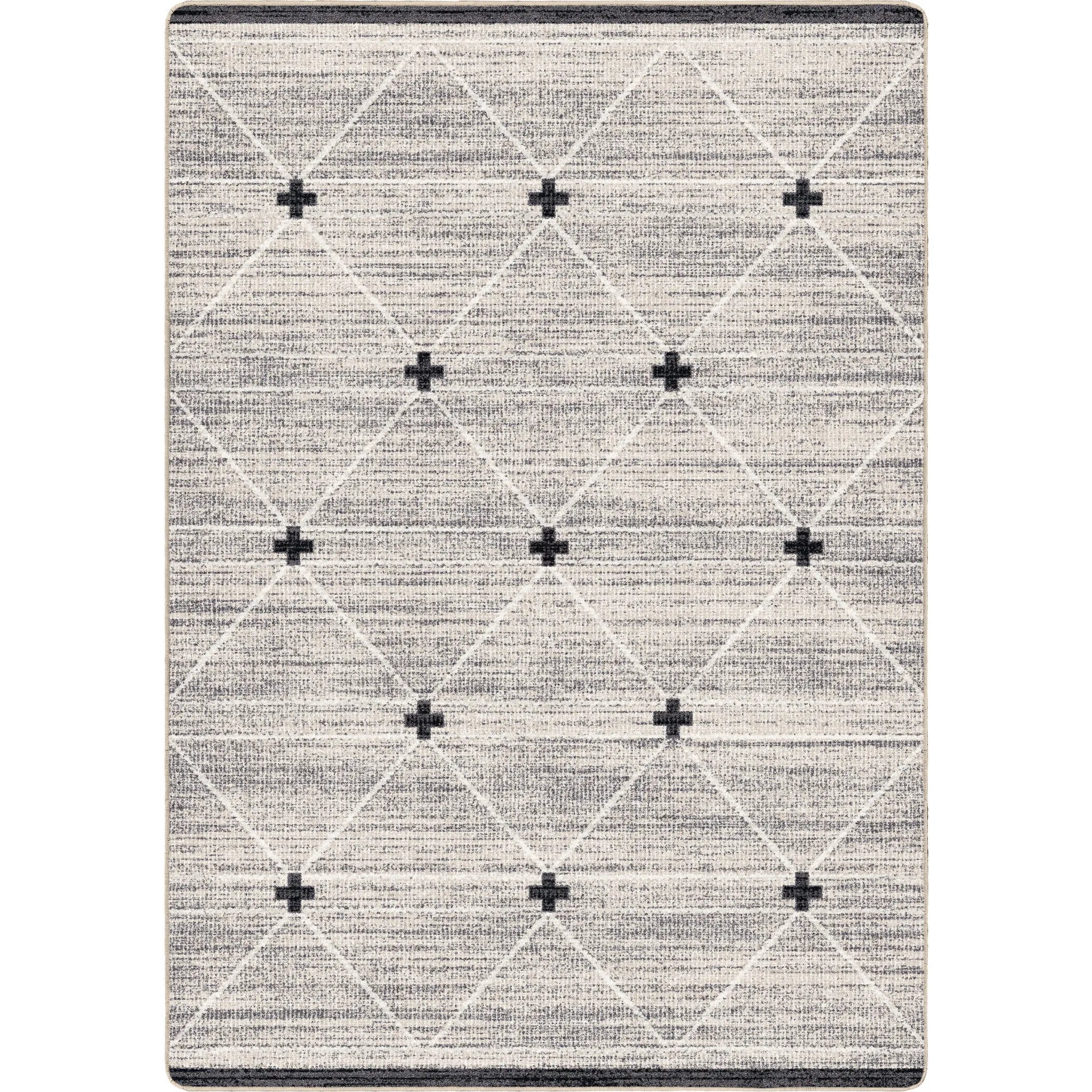 Unbranded Rug- Charcoal Cross – Greek-Rugs.com