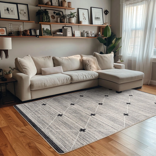 "Cross - Charcoal" Rug