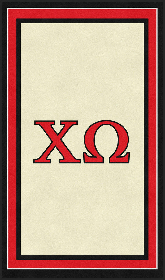 Chi Omega Mat- Letters Custom with serged Edge